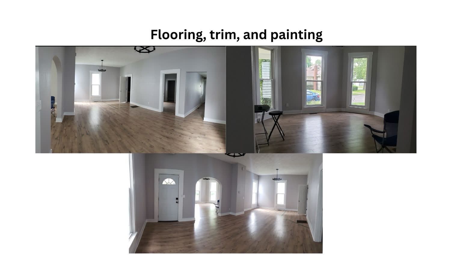 Flooring, trim, and painting